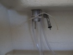 Vent hoses tied to fill fitting (just to have a place to secure them) (vent is sealed off with expanding plug and thumb screw).