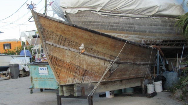 Low mileage cream puff in Marathon. Check out the conch style decor on the bow of this unit.