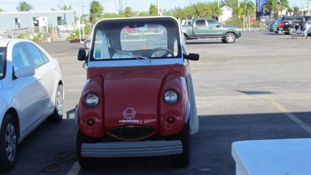 All kinds of these weird looking electric cars all over Key West