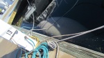 Happy hour for a manatee next to our boat in Garrison Bight marina getting a drink from a fresh water hose. No I did not do this but if you look hard you will see the reflection of the front of our boat