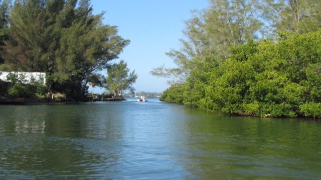 The exit out of the creek to the intercoastal waterway near Cape Haze about four miles to the Palm Island marina on the west coast of Florida about 50 miles north of Ft. Meyers