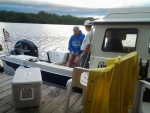 Looking down river from the boat house deck