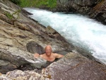 Casey enjoying the hot springs at Baranof Warm Springs.  My favorite spot in SE!