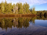 Our first anchorage in Alaska at Foggy Bay.  Perfectly calm water.  Dixon Entrance was very smooth.