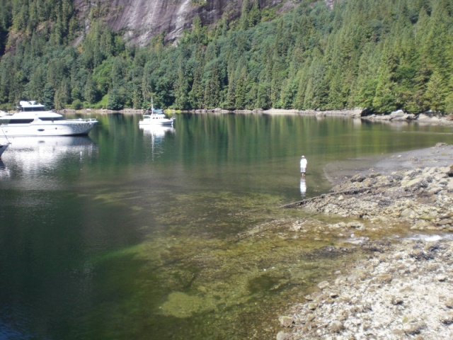 Martin tried to check out the water temperature but could not feel his feet. 