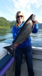 Fishing partner Traci with 23# Spring from Nootka Sound