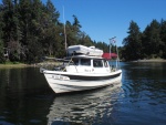 Rock-C completes the passage through the cut, Thetis Island.