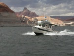 Valkyrie running upriver from Dangling Rope Marina, just as a strong cold front was preparing to blast the area...