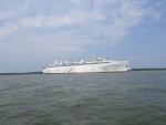 A U.S. Navy Repair Ship in the mothball fleet. The mothball fleet has been thinned in the James River in Virginia