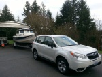 The Subaru tows great as long as I stay in the driveway 