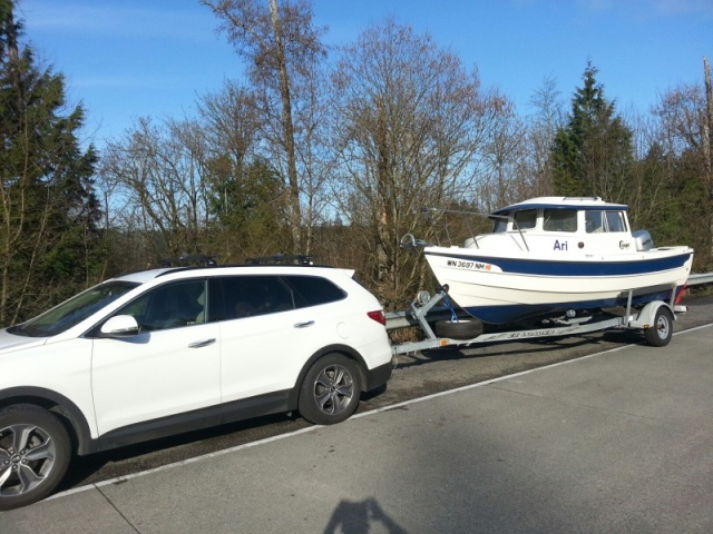 2013 Hyundai Sante Fe with 290hp V6 and 5000lbs towing capacity