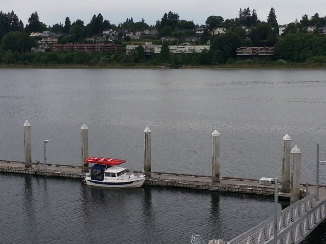 Percival Landing in Olympia with 14ft Kaboat on roof