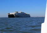 USNS Spearhead heading out of Charleston harbor