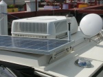 solar panel, air conditioner & TV antenna