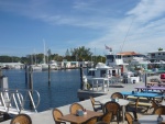 Key Fisheries Restaurant looking out at the Pilot House marina in Key Largo