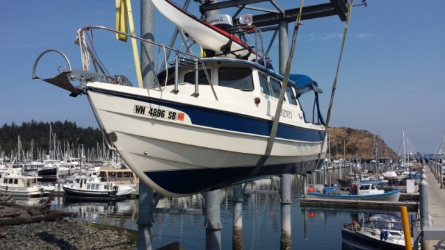 On the lift at Cap Sante Marina, Anacortes