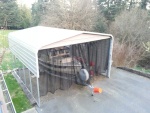 boat shelter with mesh tarp