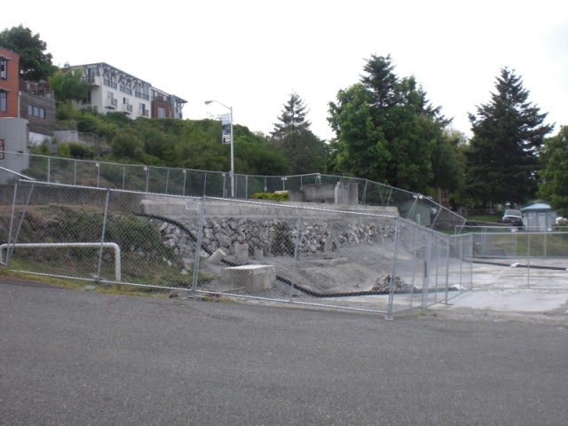 Site of the old Downriggers restaurant that was destroyed by fire in 2013.