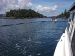 Nomad following Sea Sprite back in the Gulf Islands.