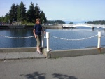 Andrea beside salt water swimming pool, Nanaimo.