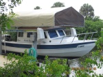 Boat always stored on a covered lift