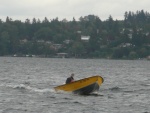 Boat #10 (2008-2009): 1989 Duroboat 14' on Lake Washington, running a late 90's 15hp Johnson 4-stroke in this photo.