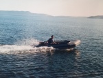 Boat #2 (1991-1993): 1982 Achilles SR-132, running here with 15 hp Johnson on the west side of Lummi Island running from Squalicum Harbor to Sucia. Later, with the 30 hp I would run this boat all over the San Juans.
