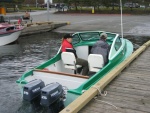 Boat #8 (2004-2008?): 1956 Bell Boy 16 at Coulon Park in 2006, with twin 25 Yamahas.