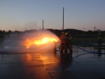 Grill w/20 lb propane tank fire