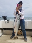 Fishing has been great in Georgia Strait lately. Here is Cathy with a nice 20lb Chinook.