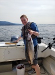 My wife's nephew with his first ever fish!