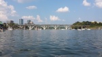 Boats start to gather at the Henley Street Bridge