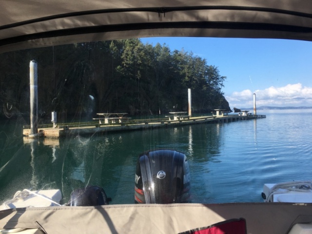 Leaving the Bowman Bay dock to check out another spot