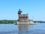 One of many unique lighthouses on the Hudson River.
