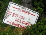 Boardwalk Condemned sign at Ivory Island 6-14-06