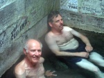 Dave and Alan Olson take the waters at Bishop Bay Hot  Springs 6-15-06