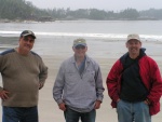 Pat Anderson and Dave and Alan Olson at West Beach on Calvert Island 6-13-06