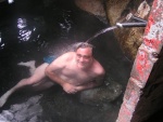 Pat Anderson takes the waters at Bishop Bay Hot Springs 6-15-06