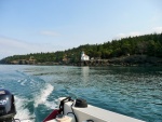 Sunday Morning, cruising South along the W. side of San Juan Island, going with the current at an easy 10 mph and 2000 rpm.