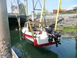 Back on the sling at Anacortes Sunday May 17th.  The only way to launch.