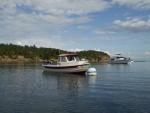 The C-Dory 16 is always the smallest boat in the harbor and therfore draws lots of curious looks from the passing yachts. 