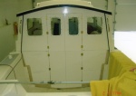 July 2005:  Bulkhead installed.  Note: Areas to be fiberglassed have been left unpainted.
