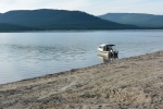 Anchored close to beach