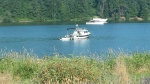 Tiki Bah, a 27\' Cruiser, in Andrews Bay, Lake Washington