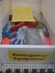 Emergency equipment handy at helm