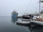 Rock Harbor is visited by the Ranger Ferry. They made it through the fog.