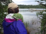 Lil' Brat likes the hike with Joyce, but likes the view at Hay Bay even more.