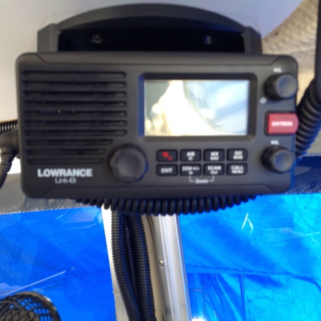 Lowrance link 8 VHF radio with built-in Dual-Channel AIS Receiver w/ AIS Plot Functionality so vessels pop on your plotter.