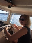 Kate at the helm