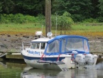 Taku Harbor dock.  Had just started the motors & ready to leave for Juneau.